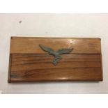 A 1939 NAZI STYLE WOODEN OPENING CIGARETTE CASE