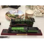 TWO 3D EXAMPLES OF THE LNER FLYING SCOTSMAN STEAM LOCOMOTIVE 4472, ONE A MOUNTED MODEL AND THE