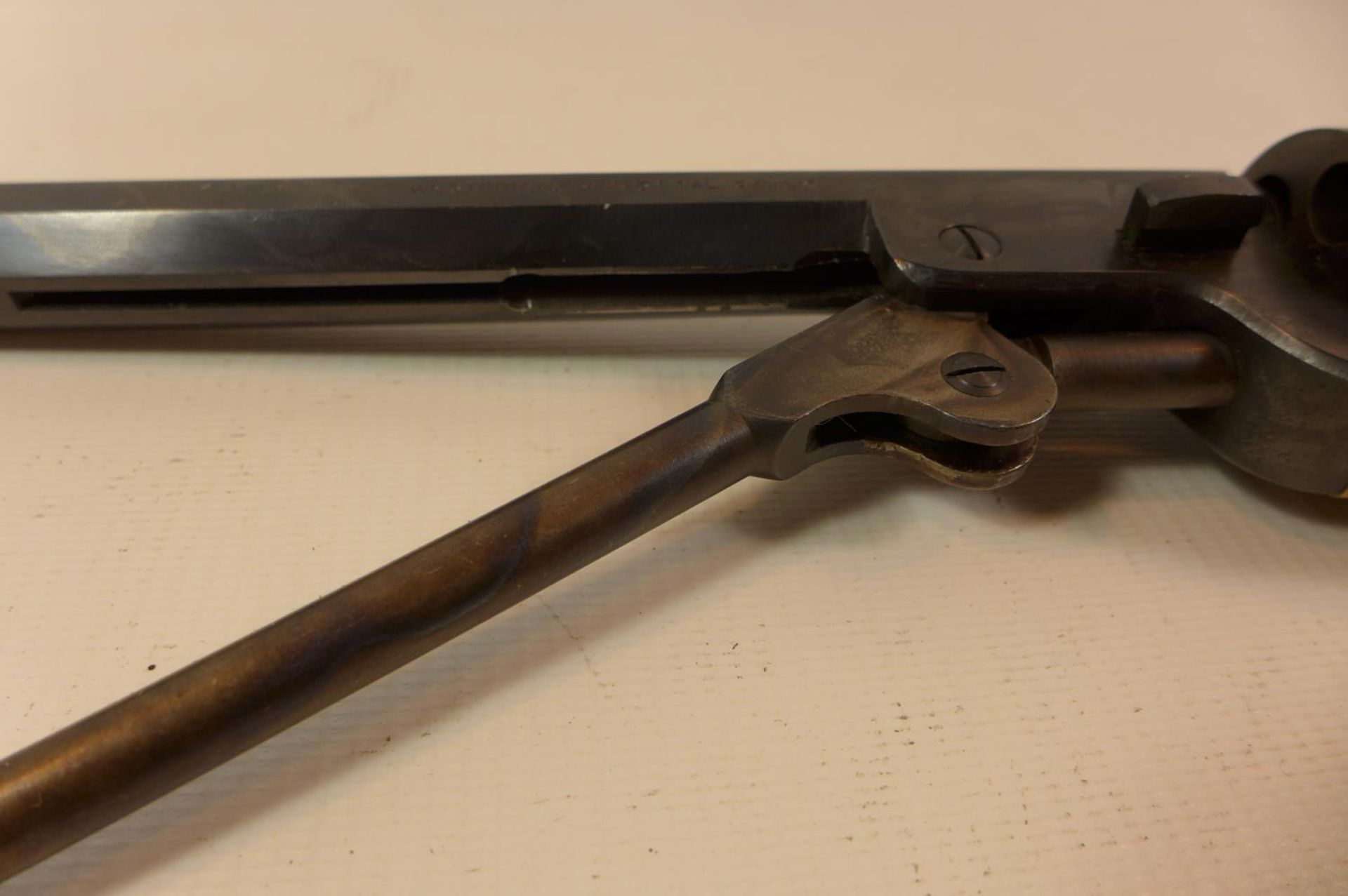 A DEACTIVATED PIETTA 9MM NAVY COLT REVOLVER 18.5CM BARREL TOGETHER WITH AN EU DEACTIVATION - Image 8 of 9