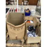 AN ASSORTMENT OF HOUSEHOLD CLEARANCE ITEMS TO INCLUDE AN IRON AND KITCHEN ITEMS ETC