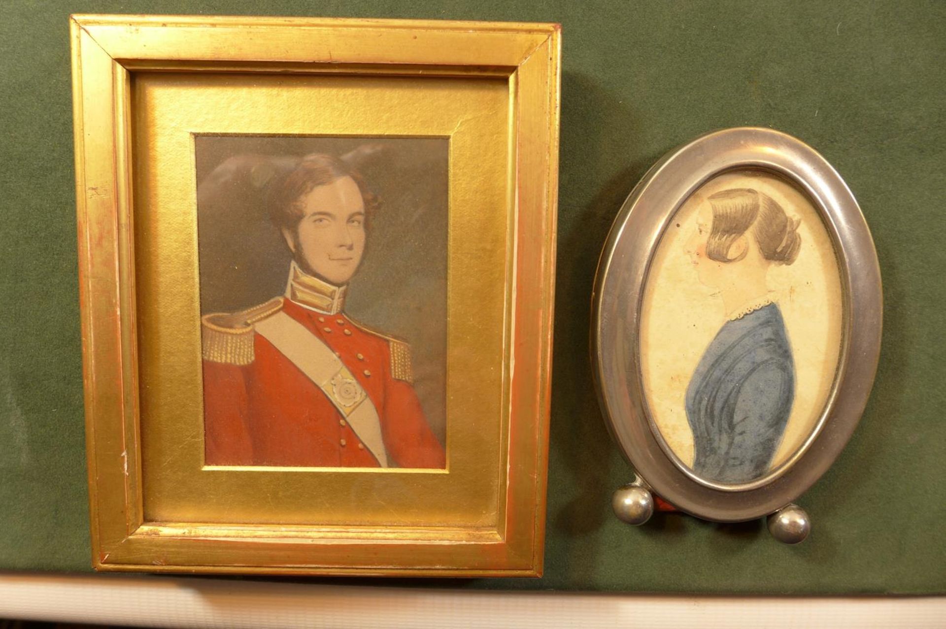 A FRAMED PORTRAIT MINATURE OF MAJOR HECTOR MACKENZIE OF THE HONOURABLE EAST INDIA COMPANY. 9CM X 6.