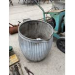 A VINTAGE GALVANISED DOLLY TUB