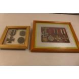 TWO FRAMED SETS OF GERMAN MEDALS