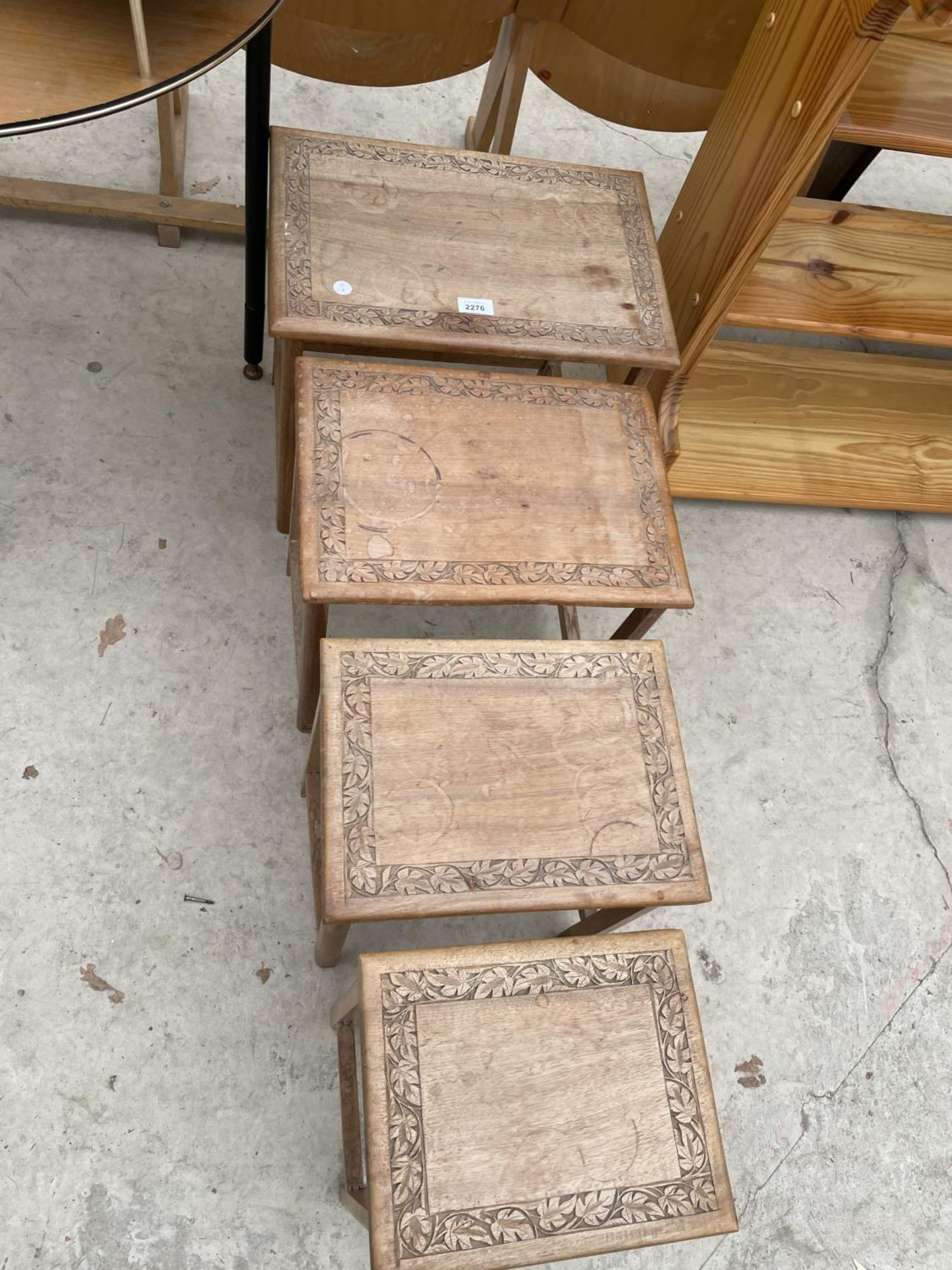 A NEST OF FOUR ASIAN HARDWOOD TABLES - Image 2 of 3