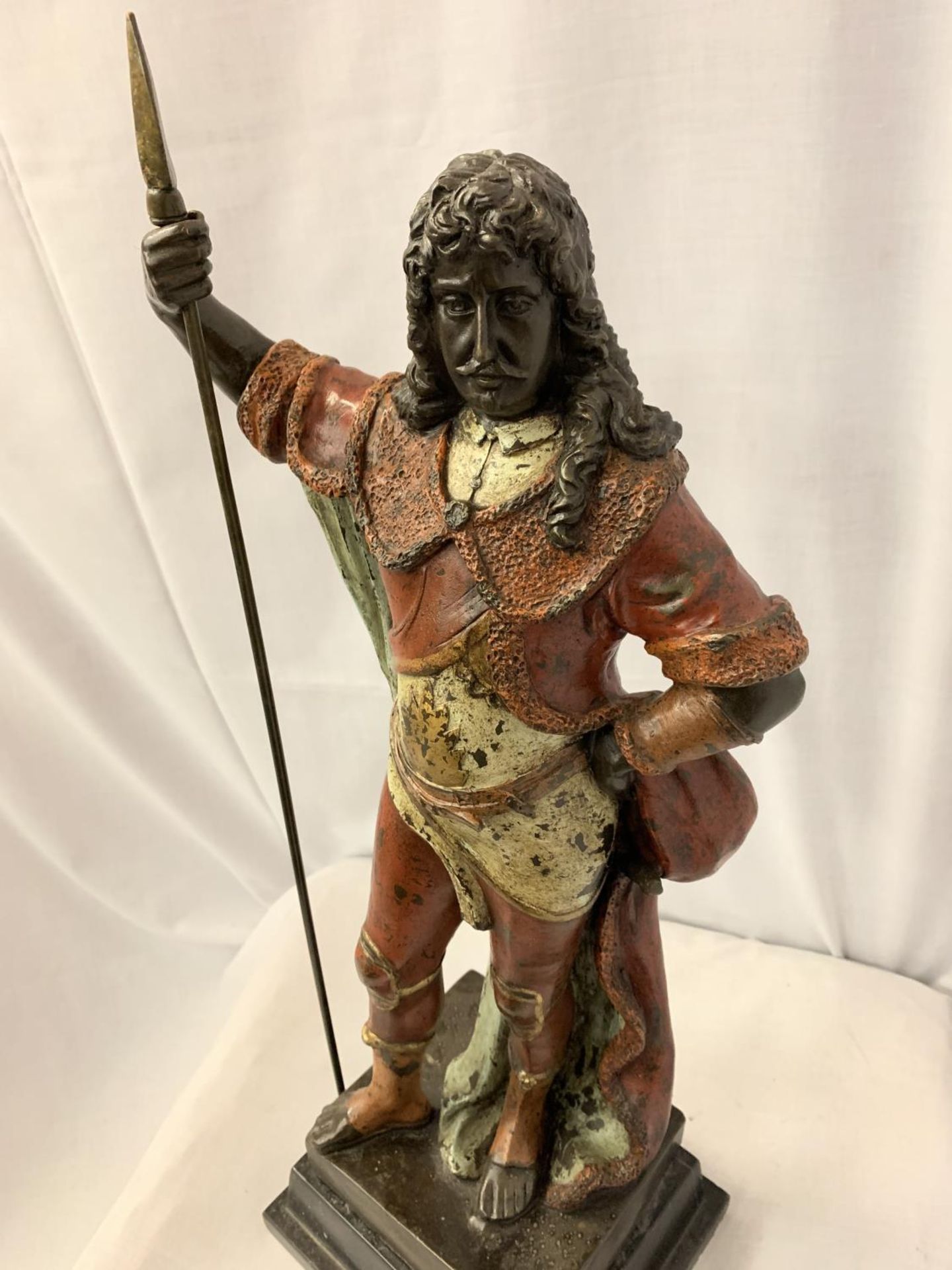 A COLD PAINTED BRONZE FIGURE OF LOUIS XIV - Image 2 of 3