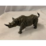 A COLD PAINTED BRONZE RHINO