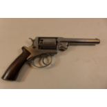 A MID 19TH CENTUR ADAMS FIVE SHOT 54 BORE PERCUSSION CAP REVOLVER NO.26637, 14.5CM BARREL