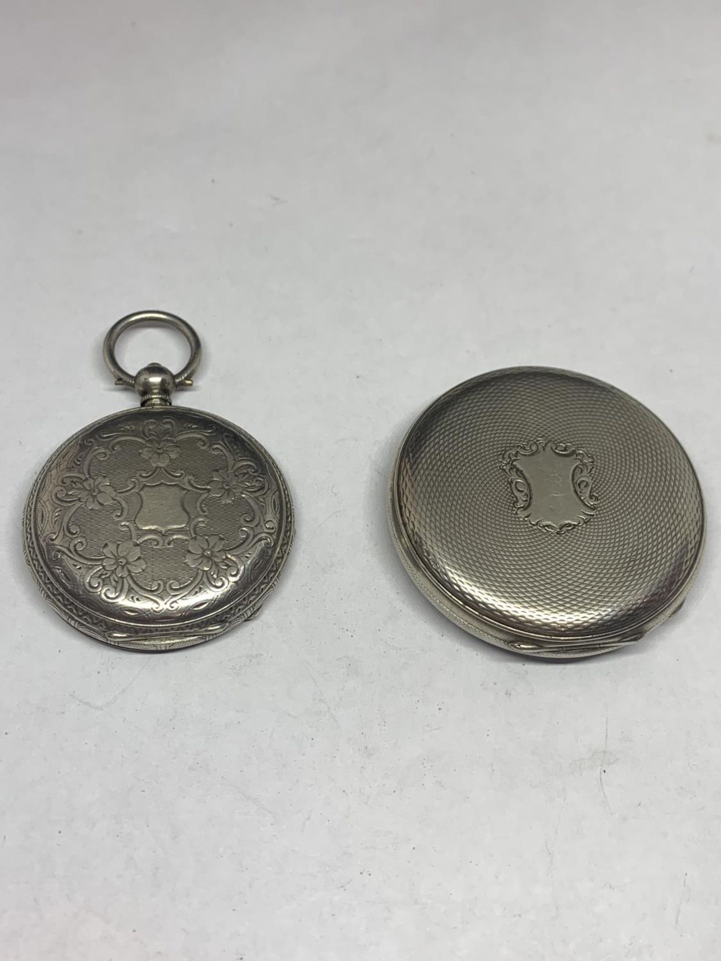 TWO SILVER POCKET WATCHES ONE GLASS A/F - Image 2 of 2