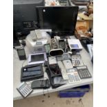 AN ASSORTMENT OF ITEMS TO INCLUDE A 19" TV, A FERGUSON CD PLAYER AND CLOCKS ETC