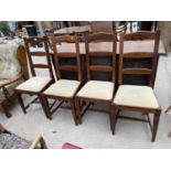 A SET OF FOUR LADDERBACK DINING CHAIRS BY MARKS & SPENCER