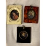 THREE FRAMED MINATURES