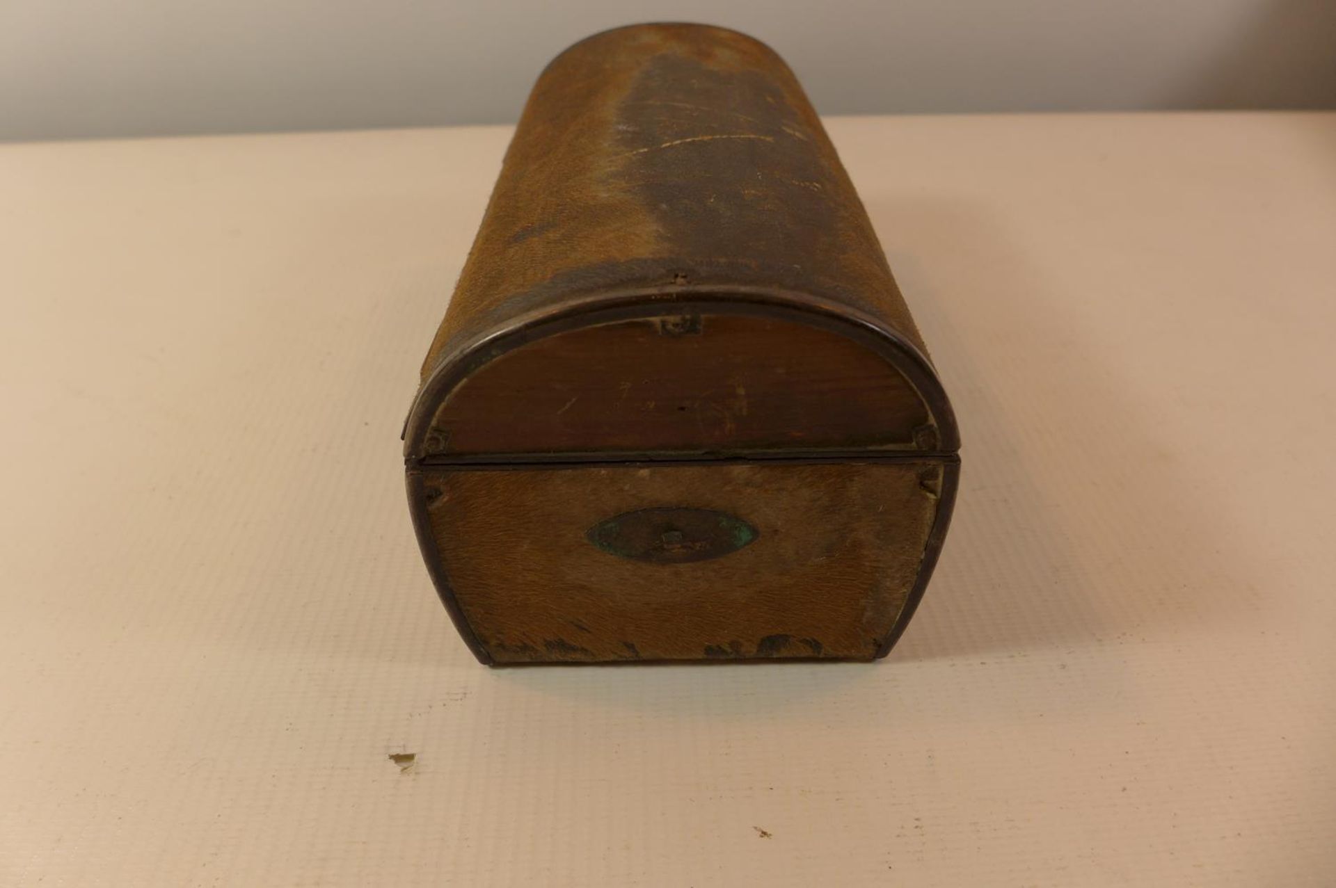 A NAPOLIONIC WAR PERIOD DOMED BOX WITH THE INSCRIPTION "LIEUTENANT ROBERT SPENS PARK 58TH REGIMENT - Image 3 of 8