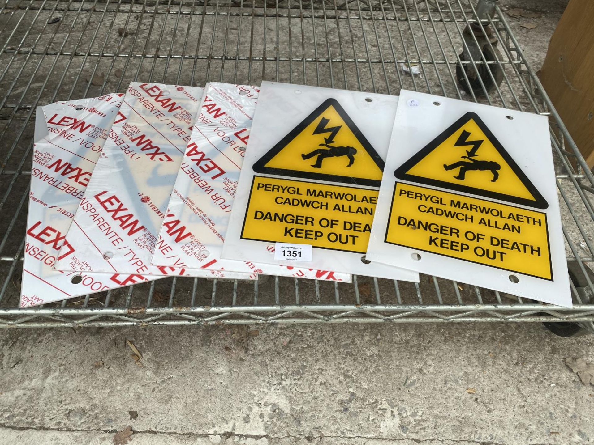AN ASSORTMENT OF ELECTRICITY WARNING SIGNS
