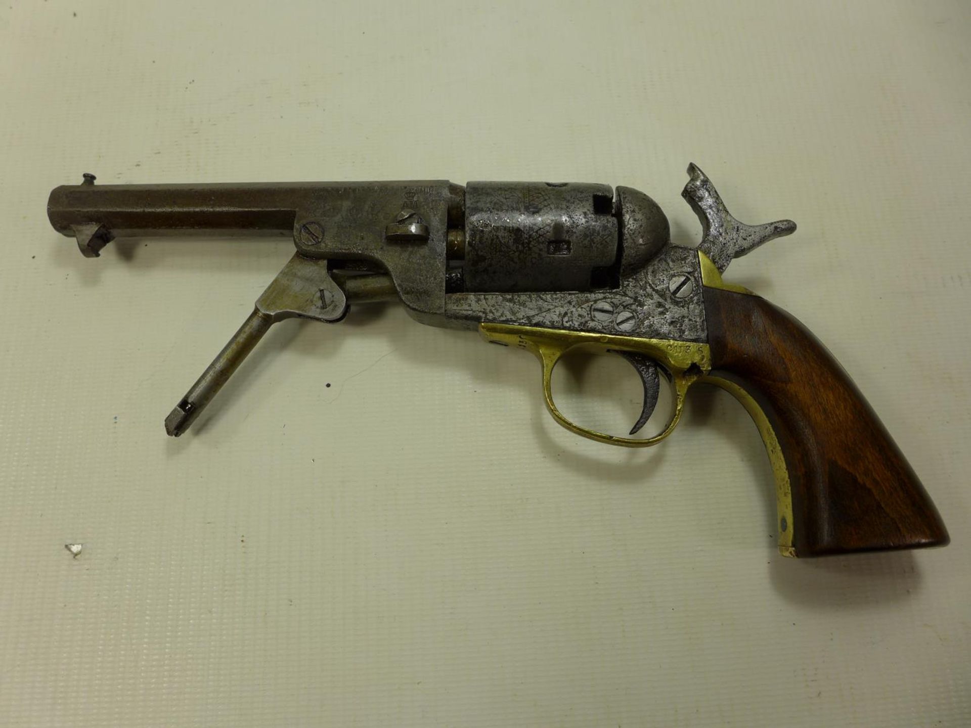 AN AMERICAN COLT EXTRA FIVE, SHOT .35 CALIBRE REVOLVER, 12CM BARREL - Image 6 of 9