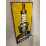 A CHAMPION SPARK PLUG ENAMEL SIGN