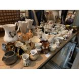 A VERY LARGE COLLECTION OF MIXED SIZED JUGS IN VARIOUS STYLES