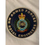 A CAST CIRCULAR ROYAL ENGINEERS SIGN