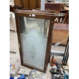 FIVE WOODEN FRAMED GLASS DOORS/WINDOWS WITH FROSTING