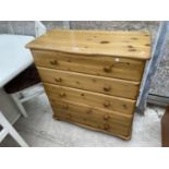 A MODERN PIN CHESTOF FIVE DRAWERS, 33" WIDE