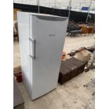 A WHITE HOTPOINT UPRIGHT FREEZER IN AS NEW CONDITION - BELIEVED WORKING BUT NO WARRANTY GIVEN