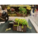 A FULLY ANIMATED KARMA CHAMELEON TELEPHONE IN BOX