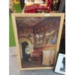 A LARGE FRAMED JIGSAW PICTURE PUZZLE