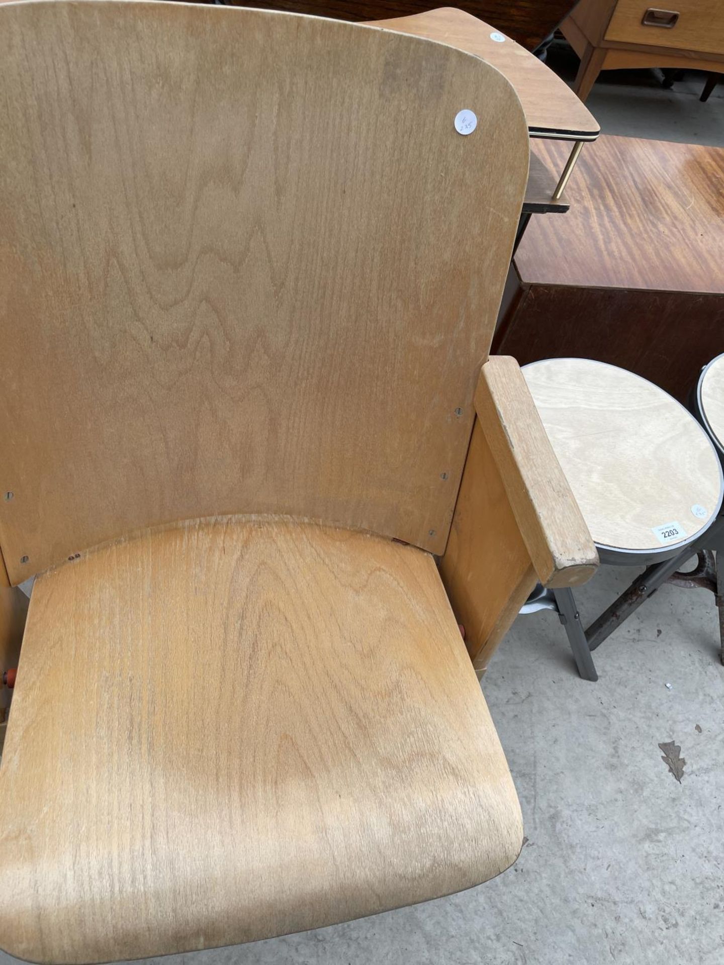 THREE BENTWOOD CINEMA/THEATRE SEATS, NOT NUMBERED - Image 4 of 5