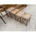 A NEST OF FOUR ASIAN HARDWOOD TABLES