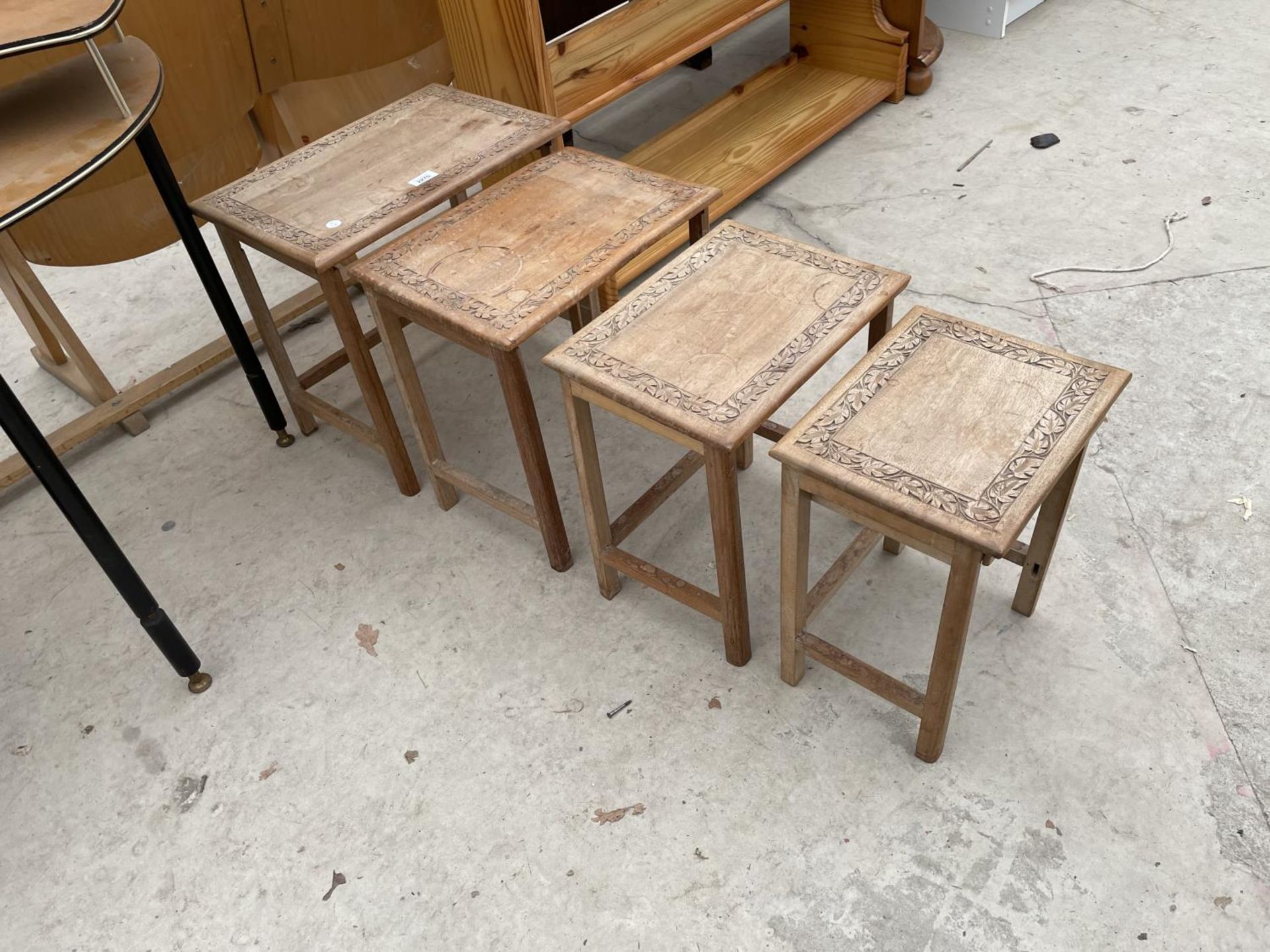 A NEST OF FOUR ASIAN HARDWOOD TABLES