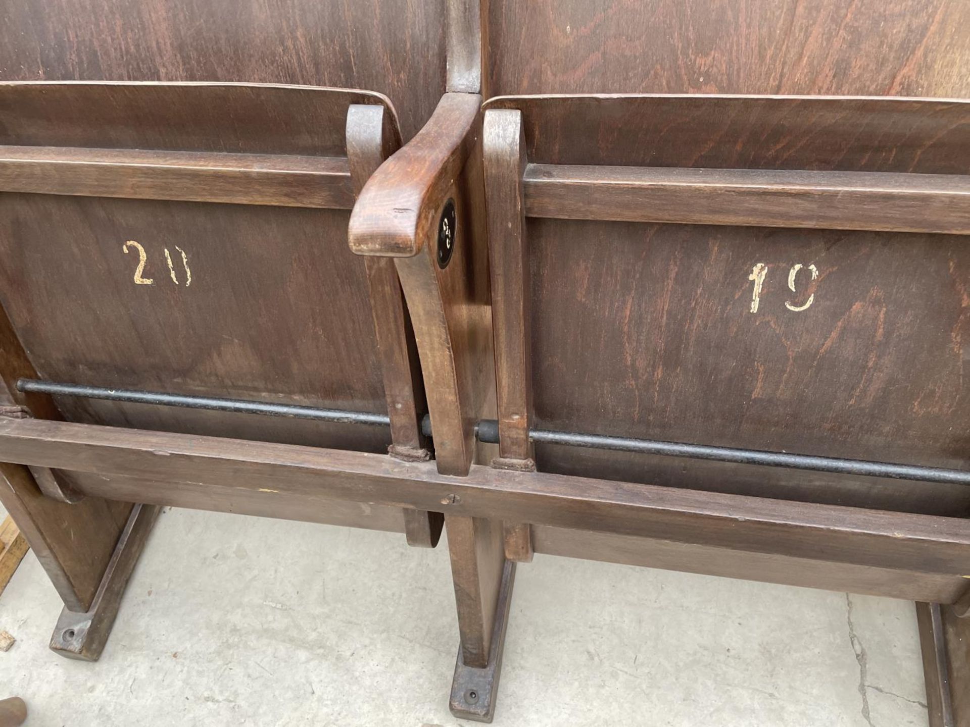 A PAIR OF BENTWOOD CINEMA/THEATRE SEATS, NO.20 AND NO.19 - Image 2 of 5