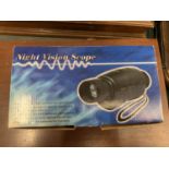 AN AS NEW AND BOXED NV 2000 MONOCULAR NIGHT VISION SCOPE WITH CARRYING CASE