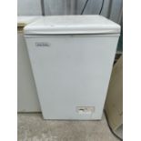 A WHITE NOVA SCOTIA CHEST FREEZER BELIEVED IN WORKING ORDER BUT NO WARRANTY