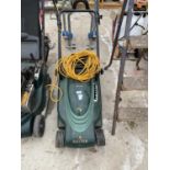 A HAYTER ENVOY ELECTRIC LAWNMOWER WITH GRASS BOX