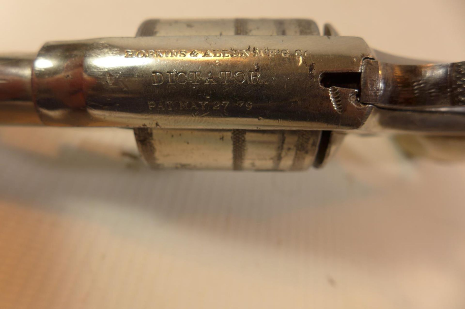 A 32 RIMFIRE HOPKINS & ALLEN "DICTATOR" SIX SHOT REVOLVER WITH 7.5CM BARREL - Image 4 of 7