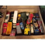 A LARGE COLLECTION OF DIE CAST TOYS INCLUDING CORGI, MATCHBOX, TONKA ETC.