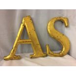 LARGE CAPITAL LETTERS A & S H:31CM