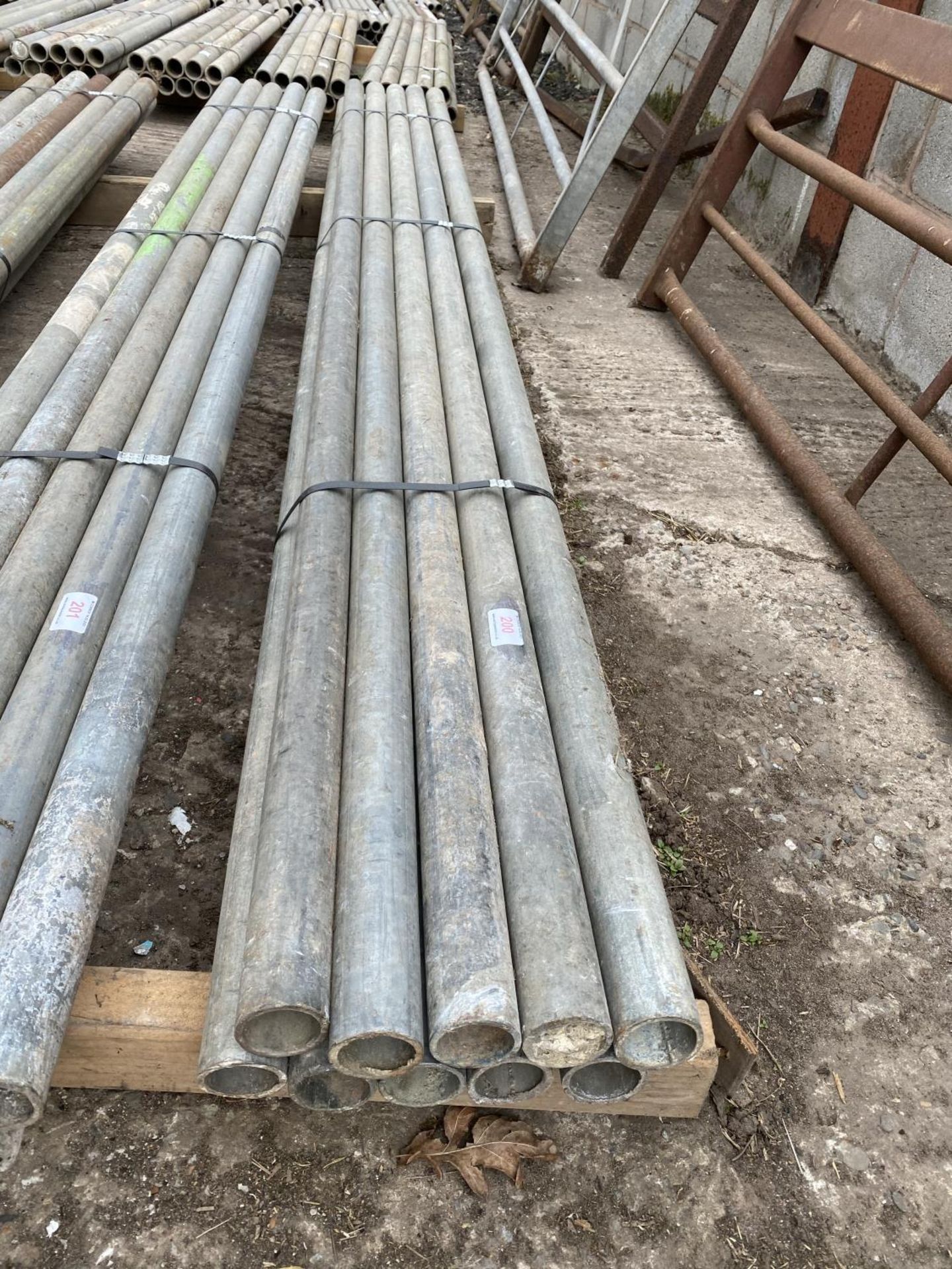 SCAFFOLD PIPES 8' 6" LONG TO BE SOLD PER PIPE WITH THE OPTION ON THE NEXT 10 LOTS