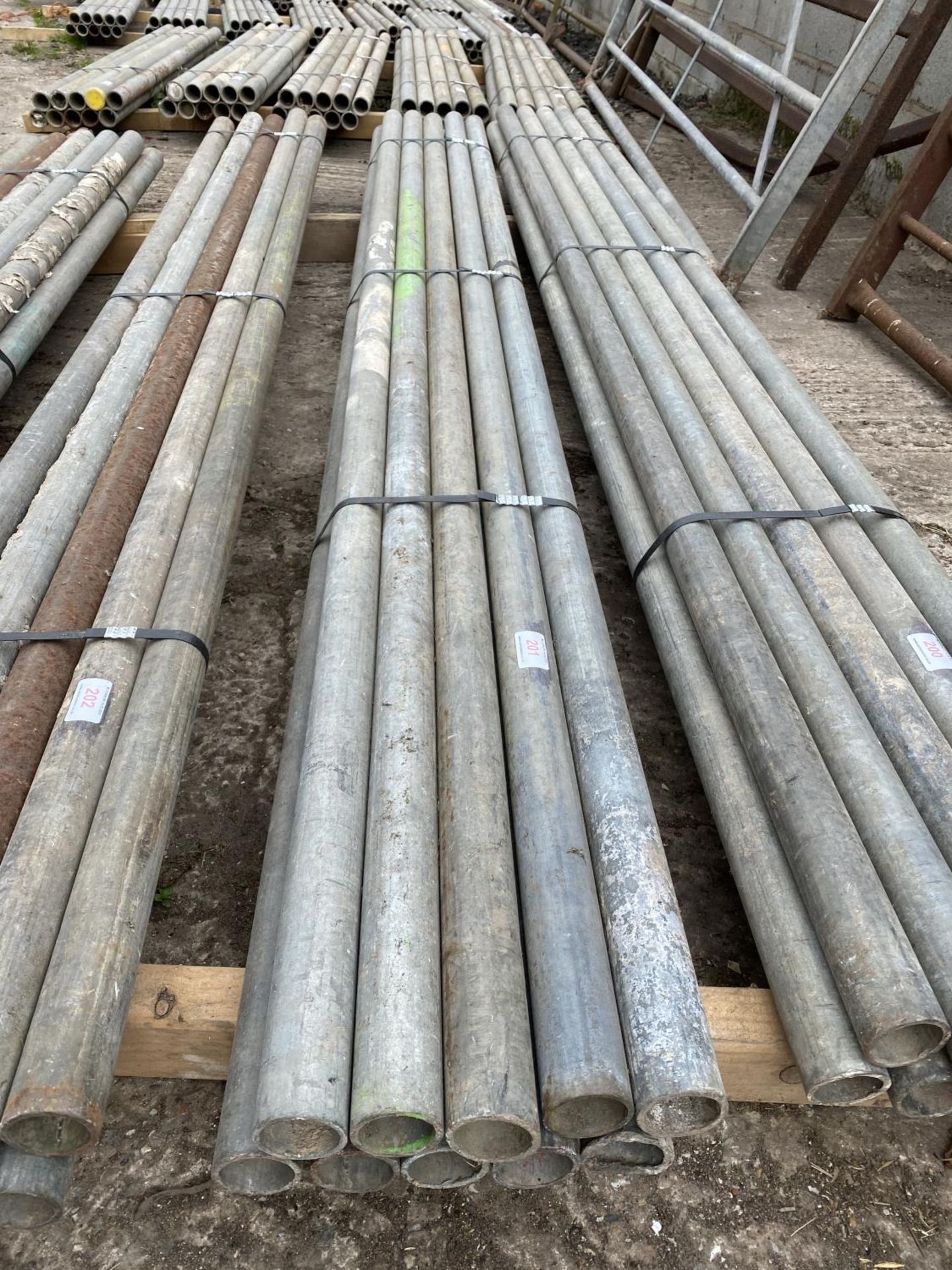 SCAFFOLD PIPES 8' 6" LONG TO BE SOLD PER PIPE WITH THE OPTION ON THE NEXT 10 LOTS