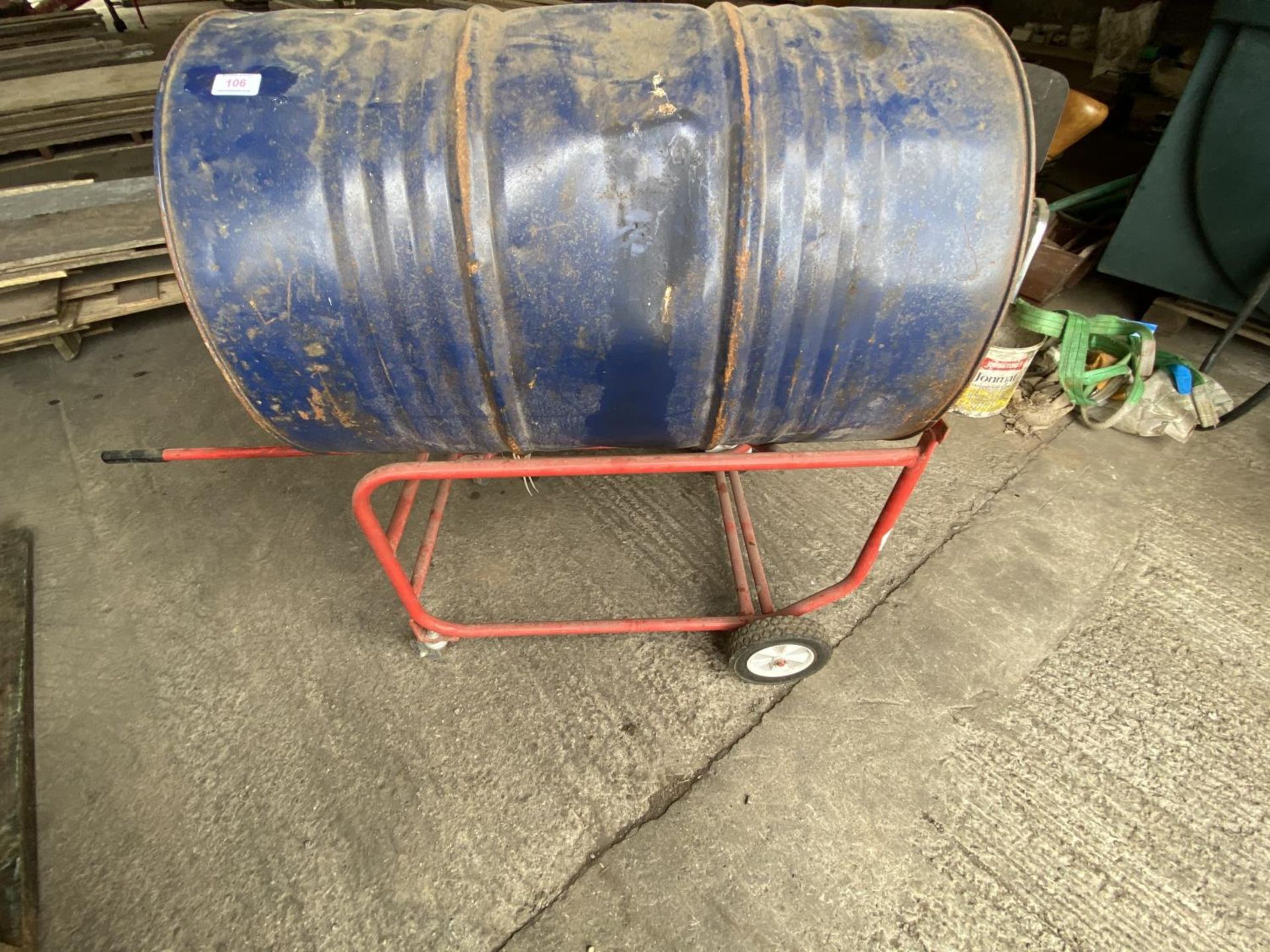 OIL DRUM ON TRANSPORTER