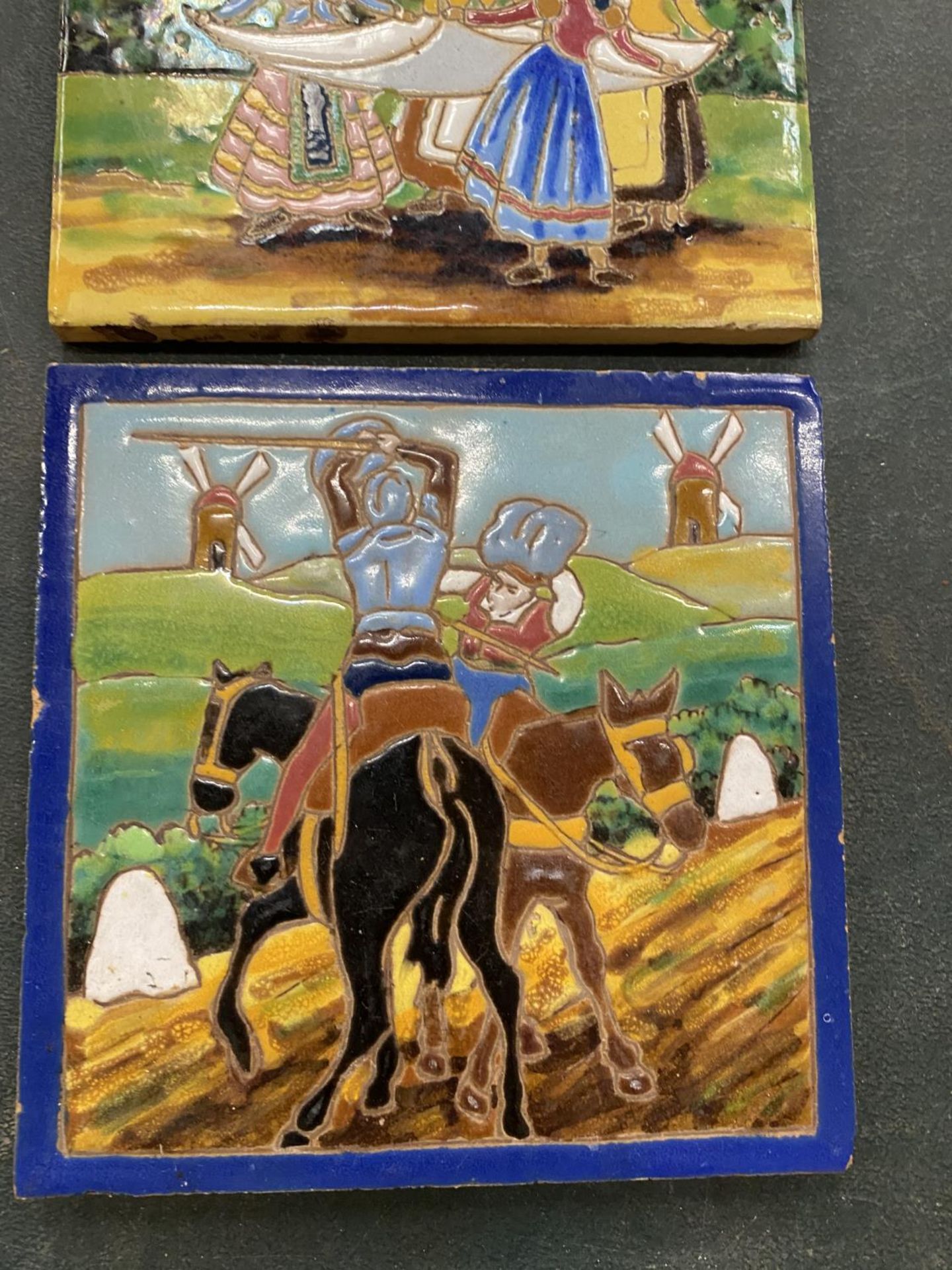 THREE VINTAGE DON QUIXOTE TILES FROM SEVILLE - Image 2 of 5
