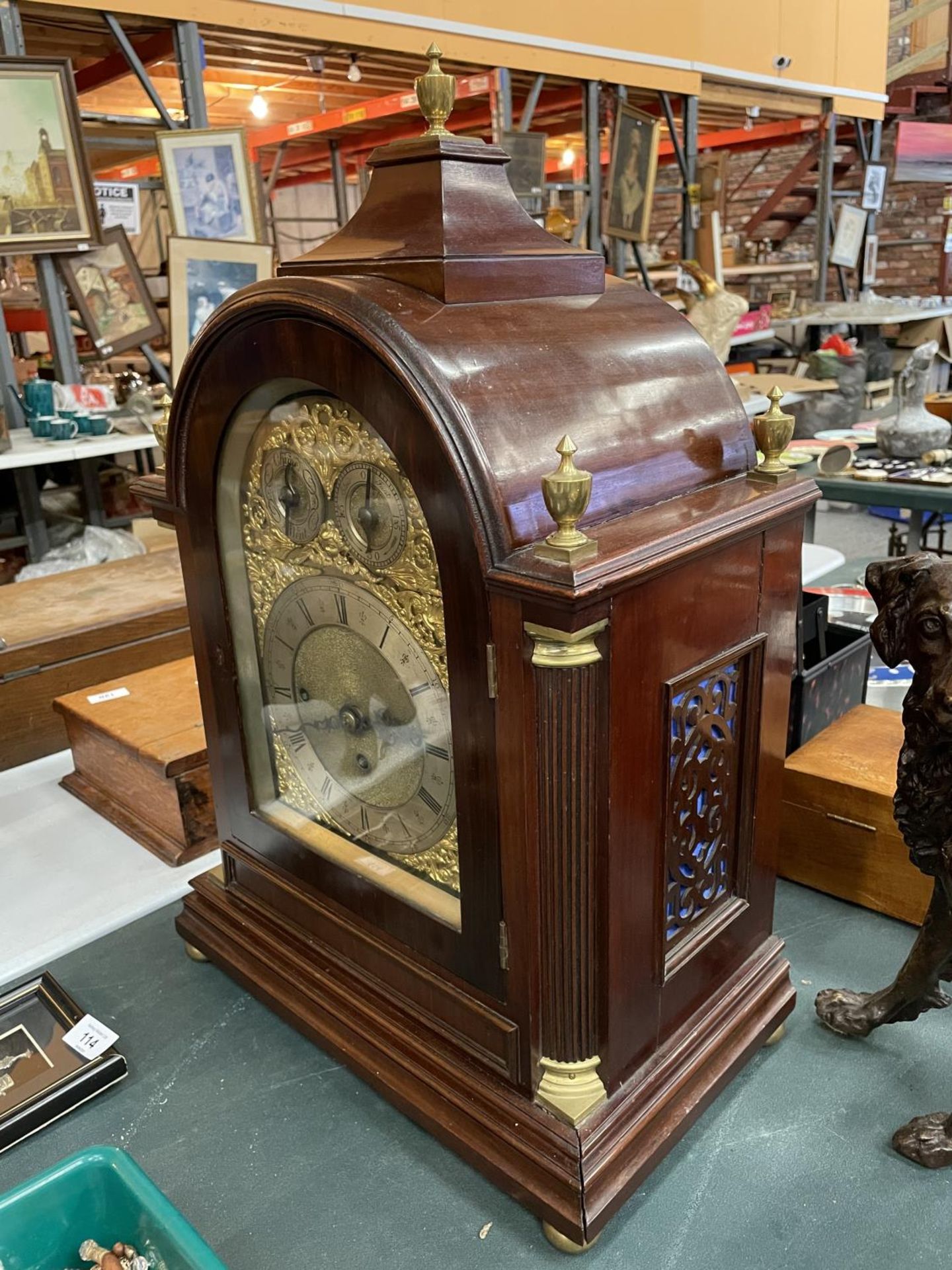 A CIRCA 1890 MAHOGANY BRACKET CLOCK BY MARTIN OF LONDON, HAVING EIGHT DAY MOVEMENT WITH STRIKING AND - Image 2 of 7