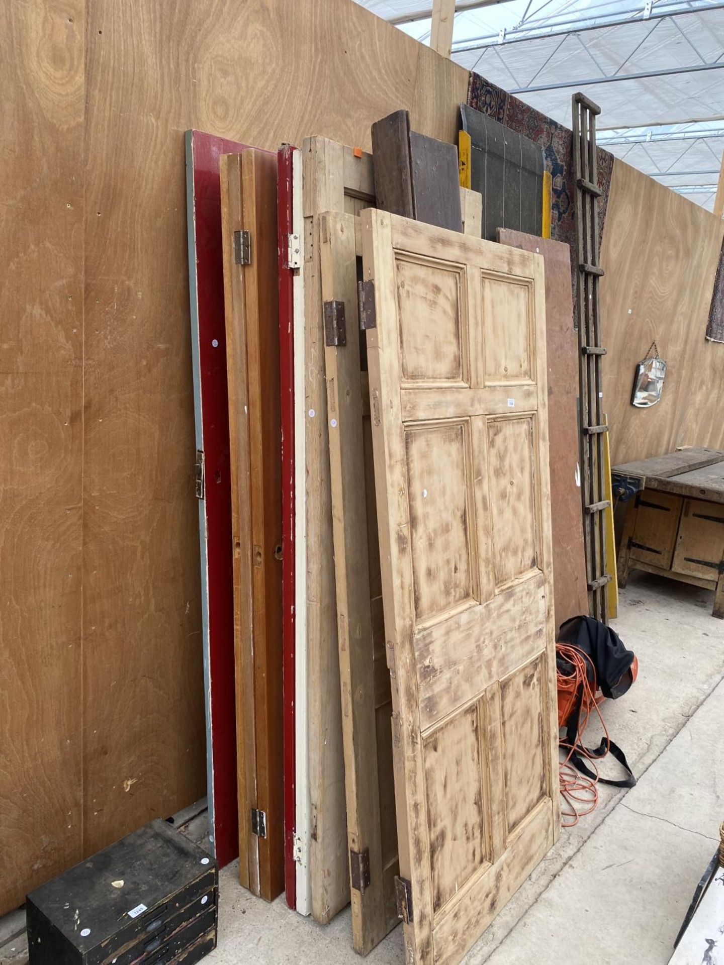 A LARGE COLLECTION OF WOODEN DOORS - Image 2 of 3