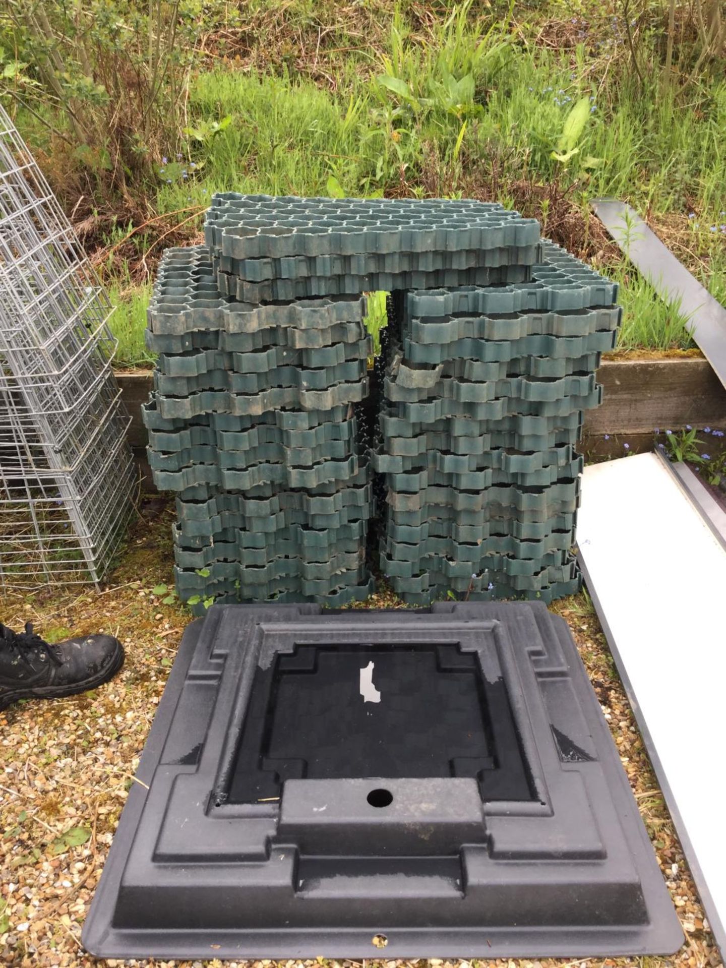 THIRTY-SEVEN CAR PARK GRIDS, 400X600CM NB:THESE ITEMS ARE TO BE COLLECTED FROM HEATHER BANK FARM,