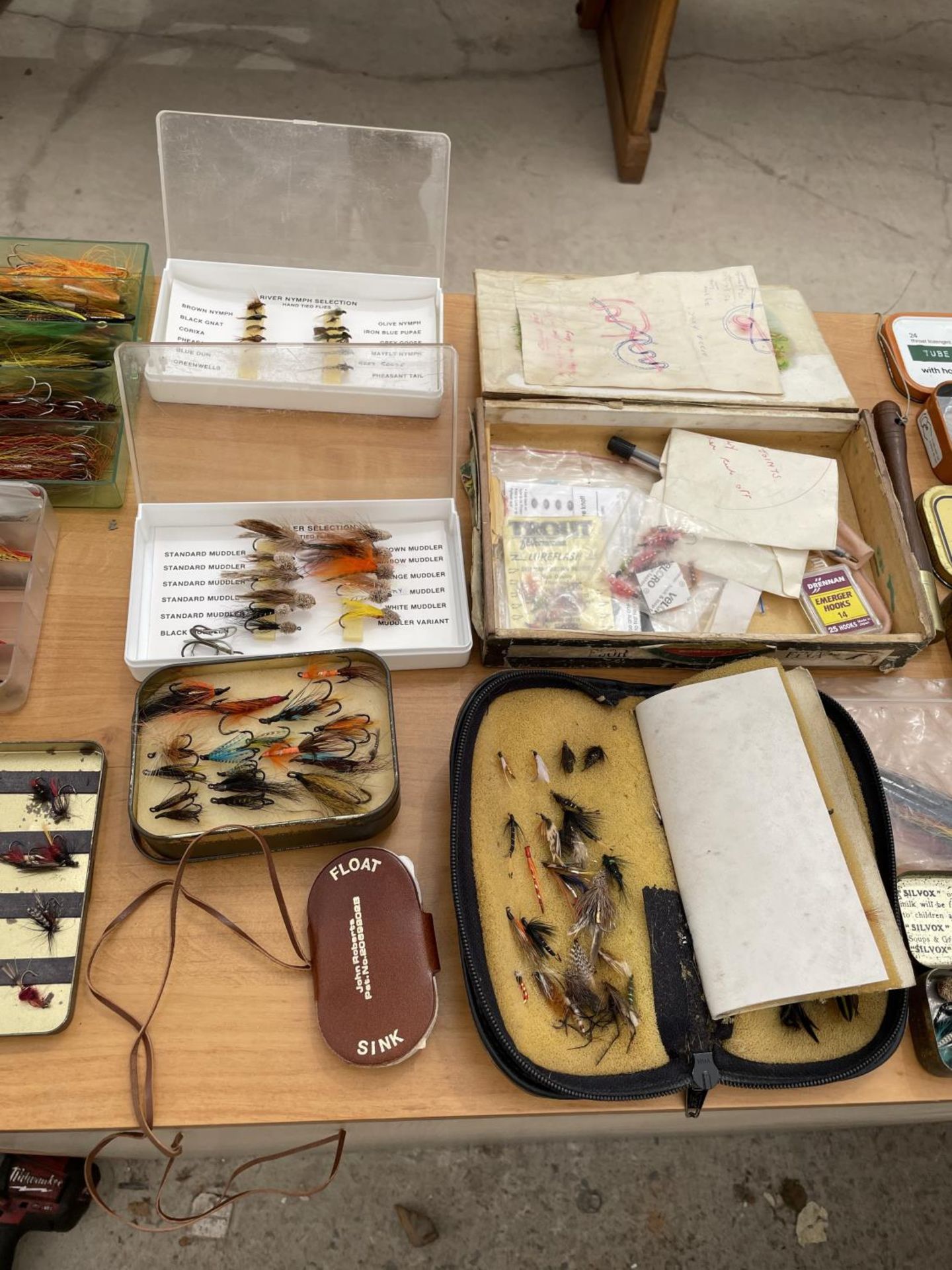 A LARGE COLLECTION OF FISHING FLIES, 3 WALLETS, 2 BOXES OF MCHARDYS OF CARLISLE, A PRIEST AND TUBE - Image 4 of 5