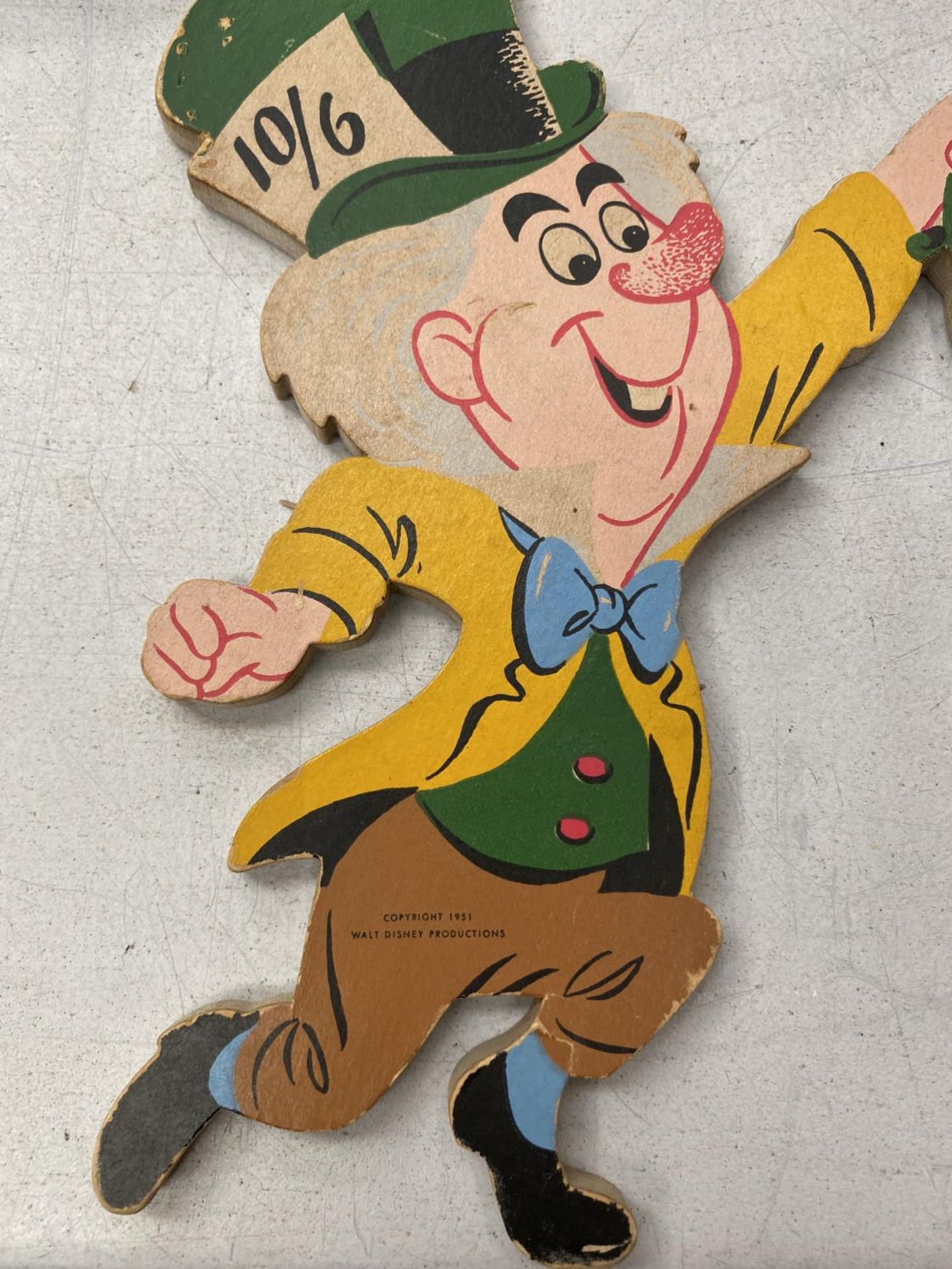 A 1951 WALT DISNEY MAD HATTER CUT OUT - Image 3 of 4