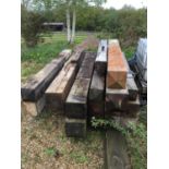 A SELECTION OF FENCE POSTS 6X6" AND 8X8" (16) NB:THESE ITEMS ARE TO BE COLLECTED FROM HEATHER BANK