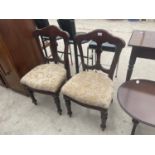 A PAIR OF VICTORIAN PARLOUR CHAIRS