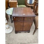 A MODERN MAHOGANY INLAID STEREO CABINET