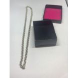 A HEAVY SILVER BELCHER CHAIN IN A PRESENTATION BOX