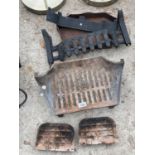 A FIRE GRATE AND FRONT AND FURTHE RFIRE ITEMS